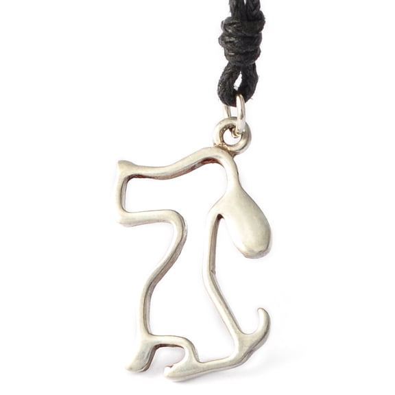 Slogan Dog Best Friend Silver Pewter Charm Necklace Pendant Jewelry With Cotton Cord