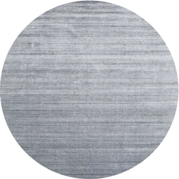 Ahgly Company Indoor Round Contemporary Silver Gray Abstract Area Rugs, 3' Round