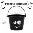 thumbnail image 3 of Halloween Limited！ Halloween Trick or Treat Bucket, Black Monster Face Plastic Candy Pail with Handle, Kids Halloween Candy Basket for Party Favors and Halloween Decorations, 3 of 5