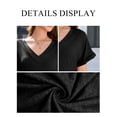 thumbnail image 4 of Fancyglim Dress for Women Summer V Neck Short Sleeve Casual T-shirt Mini Dresses Black M, 4 of 6