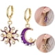 thumbnail image 1 of Pendientes para mujer, regalos para mujer, pendientes geométricos de sol, semicírculo, diamantes de imitación, joyería para mujer, pendientes de luna, 1 of 5