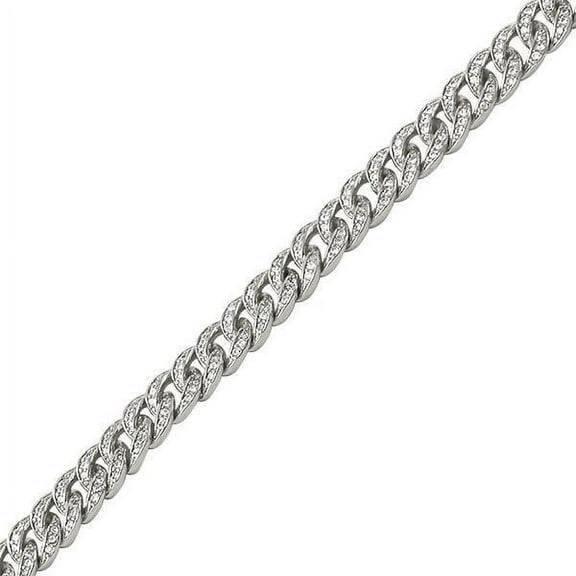 .925 Sterling Silver 6MM CZ Bling Bling Cuban Links Bracelet