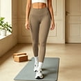 thumbnail image 4 of Gealkoca High Waisted Leggings for Women Soft Tummy Control Yoga Pants for Workout Athletic Women's Solid Color Jogger Yoga Pants Casual Leggings, 4 of 7