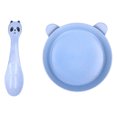 thumbnail image 1 of Tazón para niños pequeños, ligero, duradero, paja de trigo, vajilla con cuchara para niños, color azul, 1 of 14