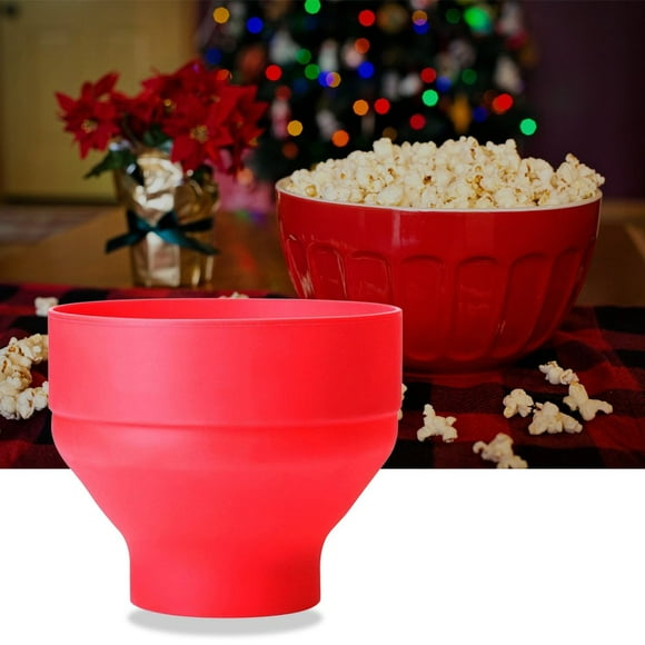 TOP NEW Microwave Foldable Popcorn Bucket Silicone Popcorn Bowl Creative Bucket