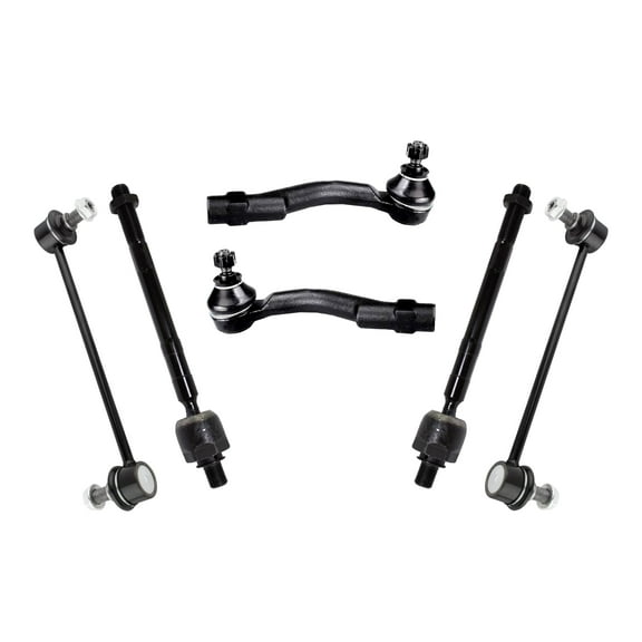 PartsW - 6 Pc Front Suspension Kit Outer & Inner Tie Rod Ends, Stabilizer Sway Bar Link for Hyundai Tucson 2005-2009, Kia Sportage 2005-2010