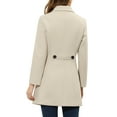 thumbnail image 3 of INSPIRE CHIC Women's Coat Single Breasted Long Sleeve Tunic-length Winter Outwear with Pockets L Beige, 3 of 6