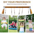 thumbnail image 5 of Ktaxon Wood A-Frame Swing Set for Backyard, Kids Playset with 2 Belt Swings & Trapeze Bar, 390lbs Capacity, 5 of 7