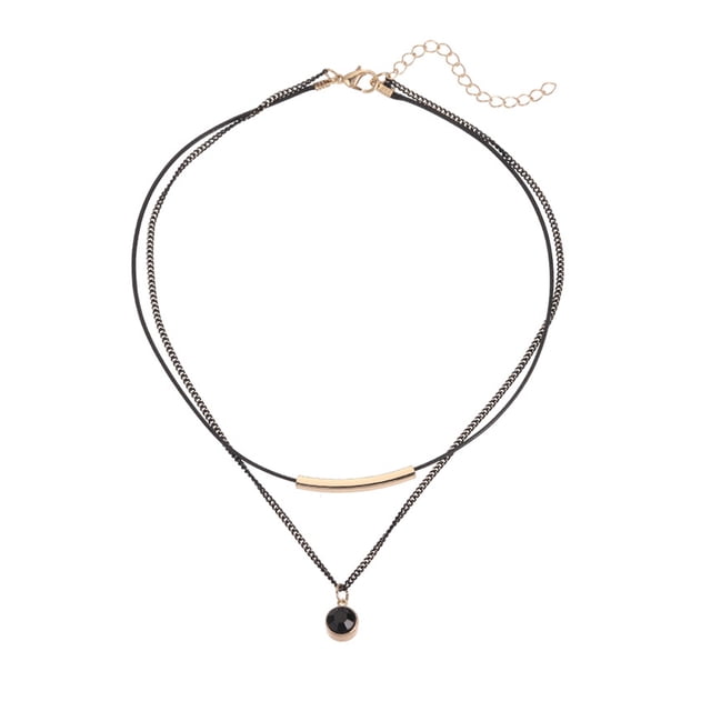 Collier Superposé Simple Collier Chaîne de Mode Pendentif Clavicule Femmes Cou Décor