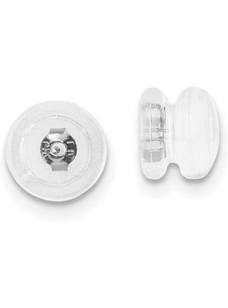 EN702-Silicone Slider Earring Backs (Disk) 14k White Gold (P