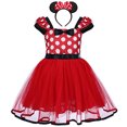 thumbnail image 2 of Disfraz Tutu Princesa IBTOM CASTLE Lunares Navidad Cumpleaños 4-5 Años Rojo+Orejas 3D, 2 of 2