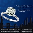 thumbnail image 2 of Gem Stone King 14K White Gold Green Prasiolite Solitaire Engagement Ring for Women | 2.40 Cttw | Round 9MM | Gemstone Birthstone | Size 7, 2 of 6