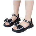 thumbnail image 5 of enyan Little Kids Girls Dress Pumps Glitter Sequins Princess Low Heels Princess Dress Shoes Party Dance Shoes Rhinestone Sandals Dress Shoes For Girls,Black,Size 11.5, 5 of 7