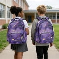 thumbnail image 5 of Xixirimido Purple Marble Print Kids School Bag 17" Backpack for Boys & Girls Lightweight Large Capacity Bookbag for Elementary Middle High School Students, 5 of 8
