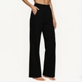 thumbnail image 4 of High Waist Straight Leg Pants for Womens Breathable Comfy Running Sports Trousers with Pockets L, 4 of 6