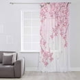 thumbnail image 3 of Cherry Blossom Semi Sheer Curtains Drapes for Living Room, Bedroom, French Doors Window 96 Inches Long, Gradient Tree Pink Flower Plant Rod Pocket Chiffon Curtain Drapery Voile Draperies Panel, 3 of 6