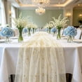 thumbnail image 5 of 70x200cm Sheer Mesh Table Runner with Gold Foil - European-Style Dining Table Decor for Weddings, Birthday Parties, Gatherings, Events - Polyester Decorative Tablecloth, 5 of 6