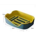 thumbnail image 2 of jaboneras de plástico sin perforaciones, cesta para jabón para encimera de baño, ducha, cocina, mantiene el jabón seco y limpio (rosa, gris, azul, amarillo), 2 of 5