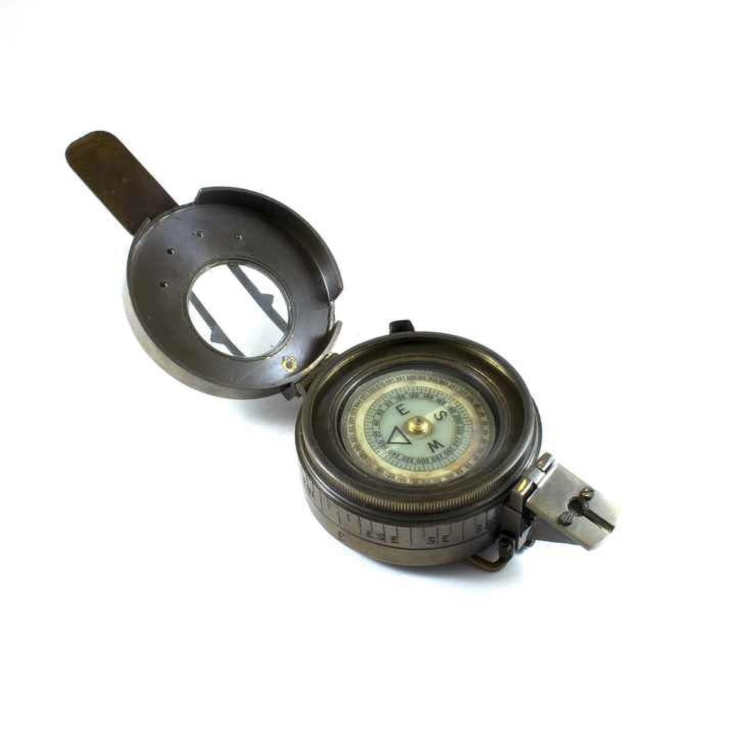 Old Style 3-Inch Jungle Lensatic Compass Brass and Alloy Metal with Luxury Leather Case as a Stylish Gift