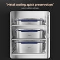 thumbnail image 4 of 316L Stainless Steel Airtight Food Storage Container with Date Tracker, 2.4L Large Capacity Leakproof Lunch Box, 4-Side Locking Lids, Widened Sealing Ring, Hidden Handle, Stackable Design for Fridge, 4 of 6