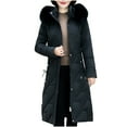 thumbnail image 2 of Dwaogom Women's Mid-length Fall-winter Over Knee Skirt Padded Coat Plus Size Thick Coat Teddy Coat Womens Womens Plaid Shacket Jacket, 2 of 7