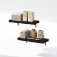 thumbnail image 4 of Furinno Tanna 22-Inch Wall Mounted Bathroom Floating Display Shelves, Tobacco Oak, Set of 2, 4 of 4