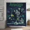 thumbnail image 1 of Cortina de ducha de la familia Addams, cortina de ducha decorativa impermeable y lavable para bañera, juego de decoración de accesorios de baño con 12 ganchos de plástico de 72 x 72 pulgadas, 1 of 8