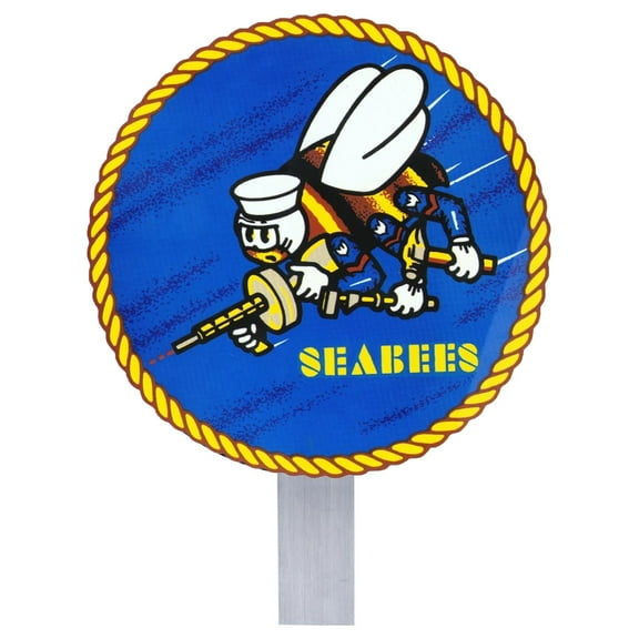 Roventeur 24" Tall Seabees Grave Flag Holder  12in x 18in