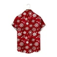thumbnail image 4 of Men's Button Down Shirts Xmas Tree Print Christmas Clothes Short Sleeve Collared Blouse Tops for Men Big and Tall (XL, Red 03), 4 of 5