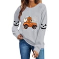 thumbnail image 4 of Uootdi Halloween Sweatshirts for Women Crew Neck Halloween Theme Graphic Womens Sweatshirt Relaxed Fit Holiday Party Womens Tops Gift, 4 of 8