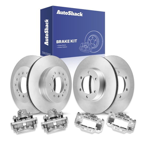 AutoShack Front Vented & Rear Vented Brake Rotors   Calipers 8-PC Brake Kit Replacement for 2003-2009 Toyota 4Runner