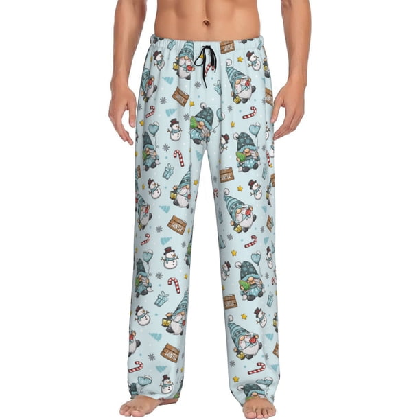 Fotbe Winter Wonderland Light Blue Pantalones de Pijama para Hombre, Pantalones de Dormir, Pantalones de Casa con Cintura Ajustable y Bolsillos-3X-Large