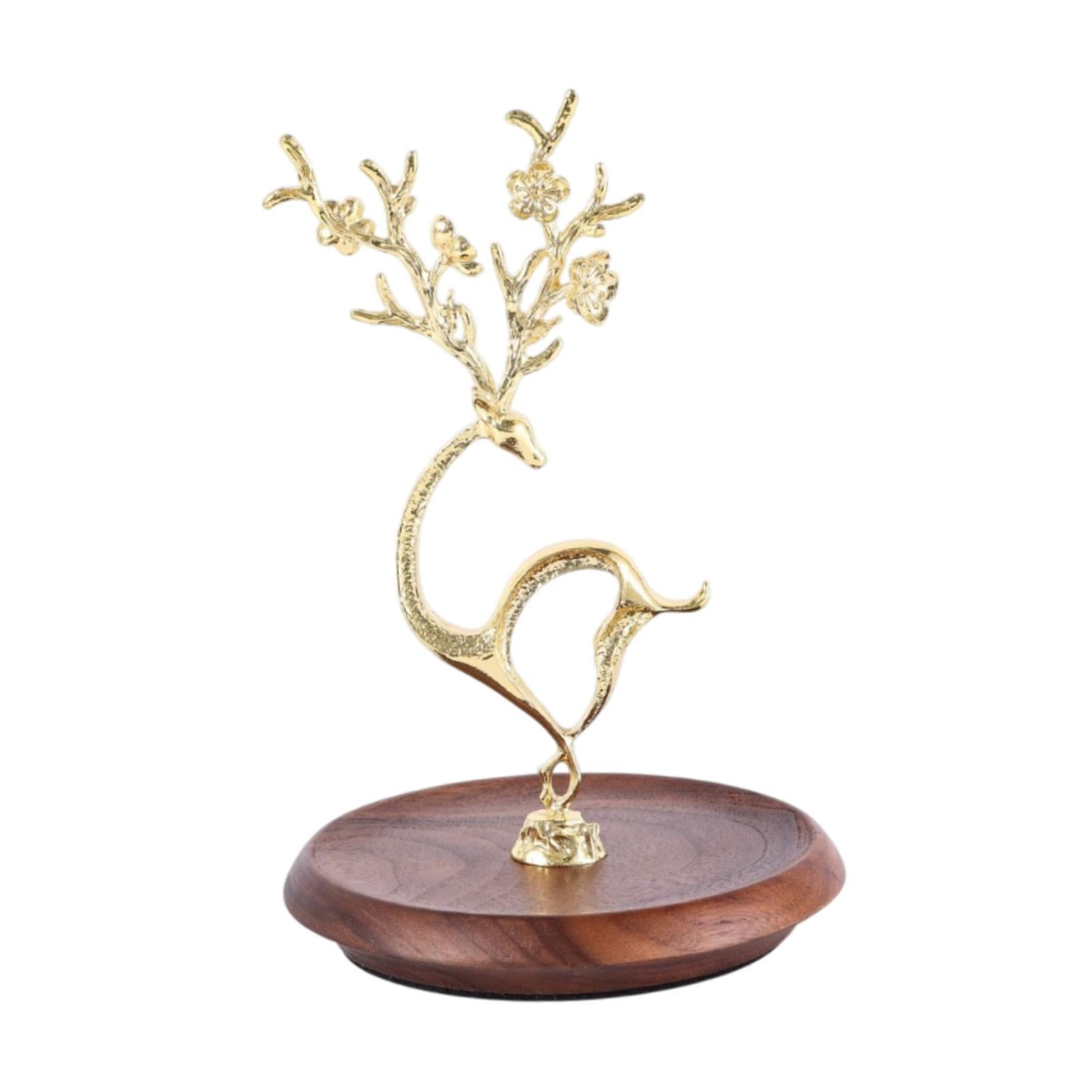 Milageto Storage Rack Jewelry Tree Stand Modern Jewelry Rack Earring Hanger Organizer for Earrings Necklace Hair Accessories , gold