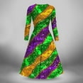 thumbnail image 3 of Jinhomg Mardi Gras Dress for Women Party 2025 Funny Carnival Themed Masks Print Dresses Lightweight Casual V-Neck Midi Dress Holiday Party Wear Multicolor XL, 3 of 5
