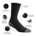 thumbnail image 3 of Calcetines deportivos JOYNÉE Crew con amortiguación, 8 pares, negros, talla 10-13, 3 of 7