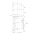 thumbnail image 2 of Kitchen Bakers Rack, 5 Tier Metal Kitchen Shelf with Wine Rack, White, 2 of 10