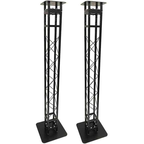 (2) Black 7.2 ft DJ Lighting Truss Light Weight Dual Totem System Trussing Tower