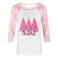 thumbnail image 4 of LckLvx Chandails de Noël pour Femmes Col Rond Manches 3/4 Raglan Hauts Mignons Graphiques Décontractés T-Shirts, 4 of 4