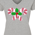 thumbnail image 4 of Inktastic Candy Canes and Holly Christmas Women's V-Neck T-Shirt, 4 of 5