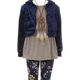 thumbnail image 3 of Big Girls' Long Sleeve Outerwear Top Blouse Pant Girls Clothing Set Outfit Navy 12 (J20KS99), 3 of 5