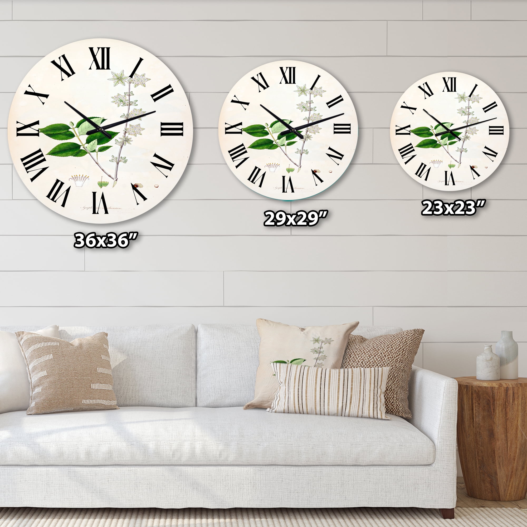 Designart 1 in Quartz Farmhouse Wall Clock