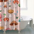 thumbnail image 4 of Pink Mushroom Cartoon Light Pattern Shower Curtain 84"x72" ,Bathroom Decorative Shower Curtains Set with 12 Hooks,Modern Waterproof Washable Shower Curtain, 4 of 6