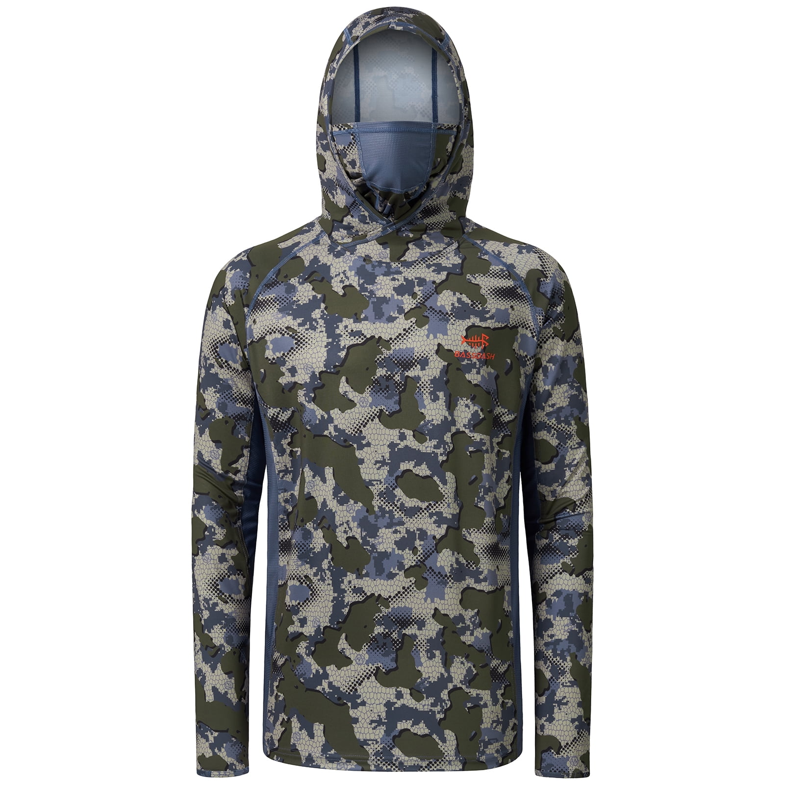 BASSDASH UPF 50+ Men’s Hunting Shirts with Mask Long Sleeve Camo Fishing Hoodie