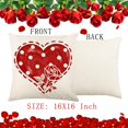 thumbnail image 2 of Valentines Day Pillow Covers 16 x 16 Inch Set of 4 Big Red Polka Dot Heart Small Hearts Pattern Valentine Throw Pillows Decorative Cushion Cases Valentines Decor, 2 of 6