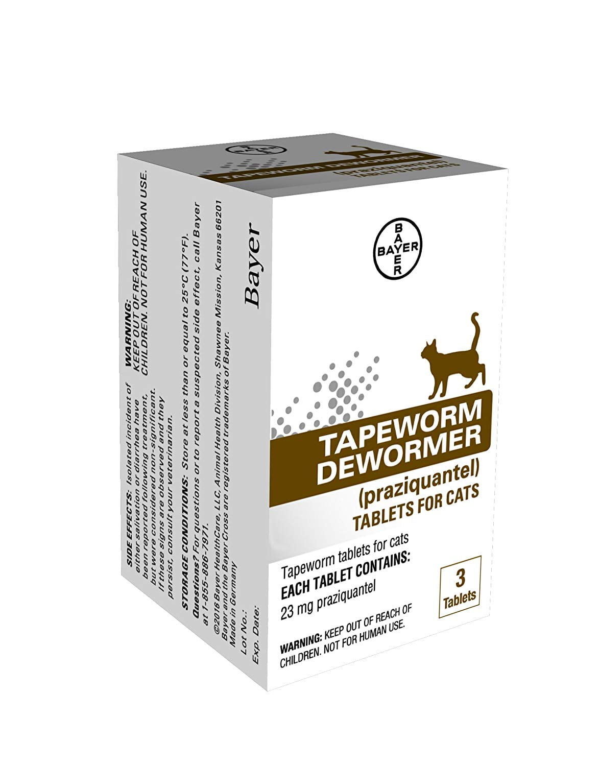 Bayer Tapeworm Dewormer for Cats, 3 