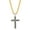 Black, variant on Men's Tri-colored Black ip Cross Pendant with 18k Gold Plating and Simulated Diamond