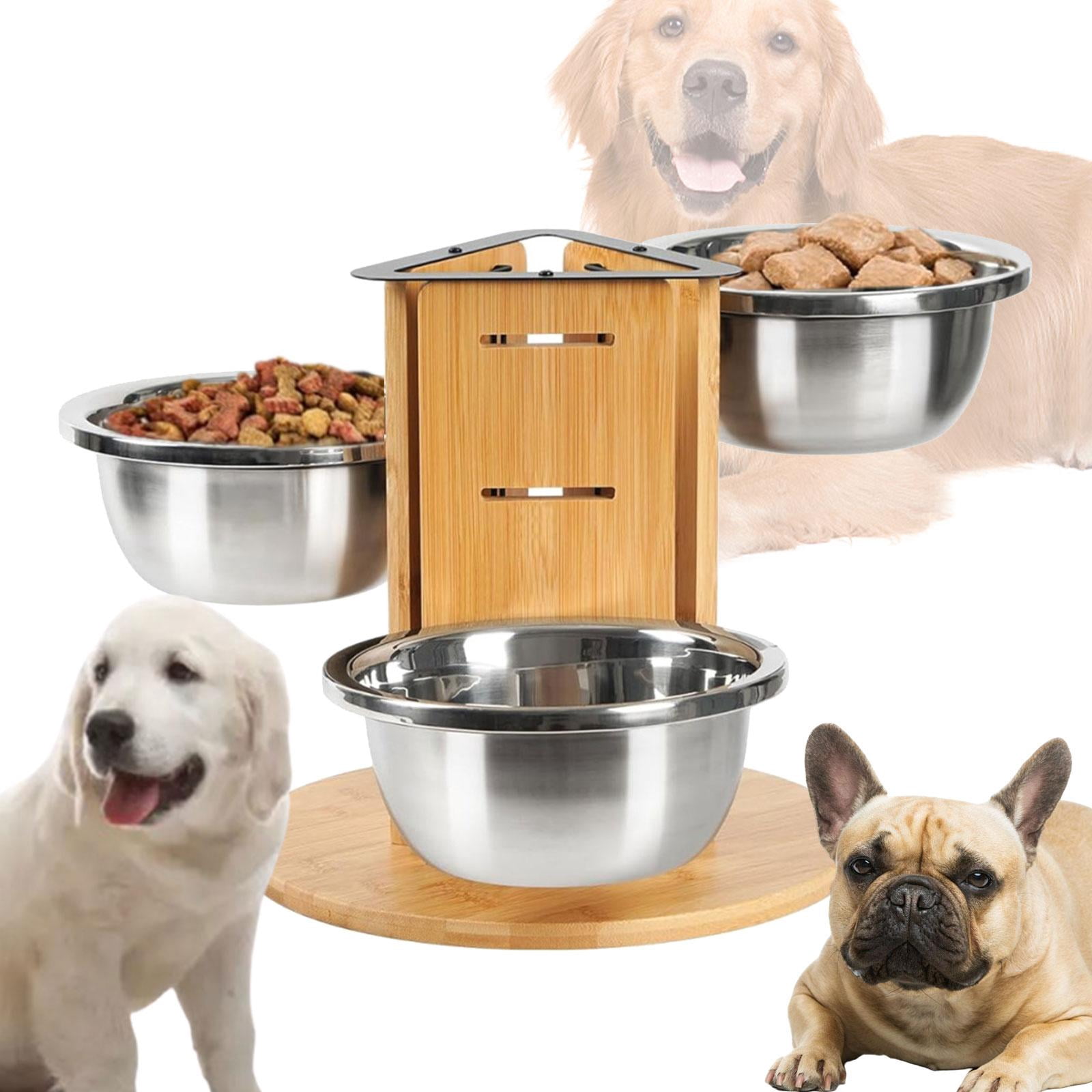 Serenable Elevated Dog Bowls Feeding Bowls Sturdy Portable Easy Care Pet Supplies Pet Feeder Feeding Station for Small Medium Large Dog