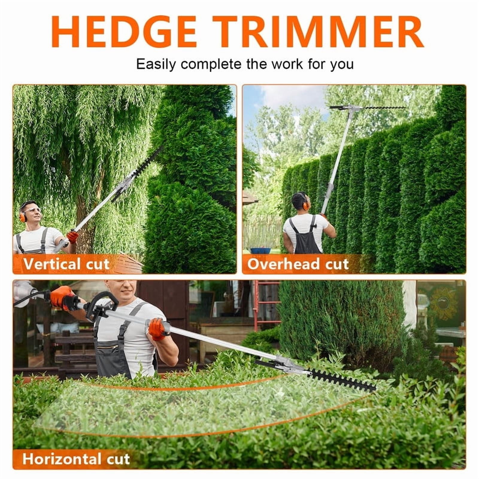 52CC 2-Cycle Weed Eater Gas Powered,2.3 KW String Trimmer Edger,Hedge Trimmer and Brush Cutter Blade, 2025 Upgrade 5-in-1 Multi Yard Care Tools, Rubber Handle & Shoulder Strap for Weeds