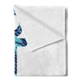 thumbnail image 2 of Anchor Soft Flannel Fleece Throw Blanket, Patterned Anchor Image Marine Elements Soul Emblem Oceanic Art Print, Cozy Plush for Indoor and Outdoor Use, 60" x 80", Purple and Blue, by Ambesonne, 2 of 5