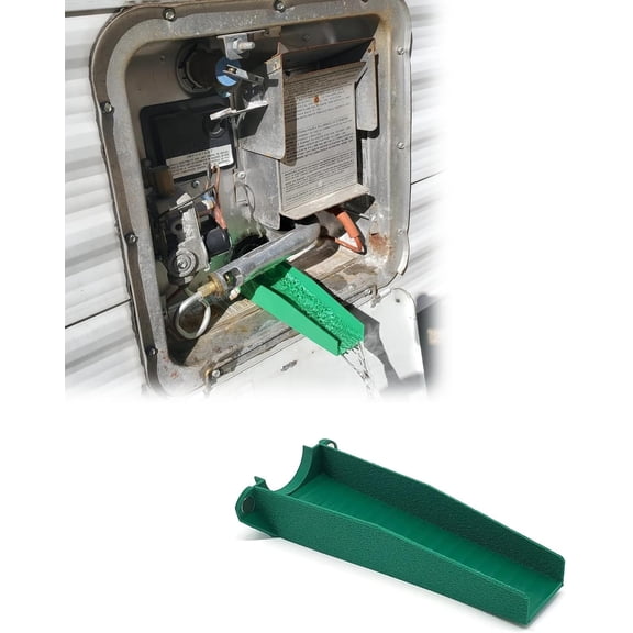 RV Water Heater Drain Funnel, Plastic Drain Funnel with Magnetic Mount, Travel Trailer RV Accessories for Sediment Buster Water Heater Tool (Green)